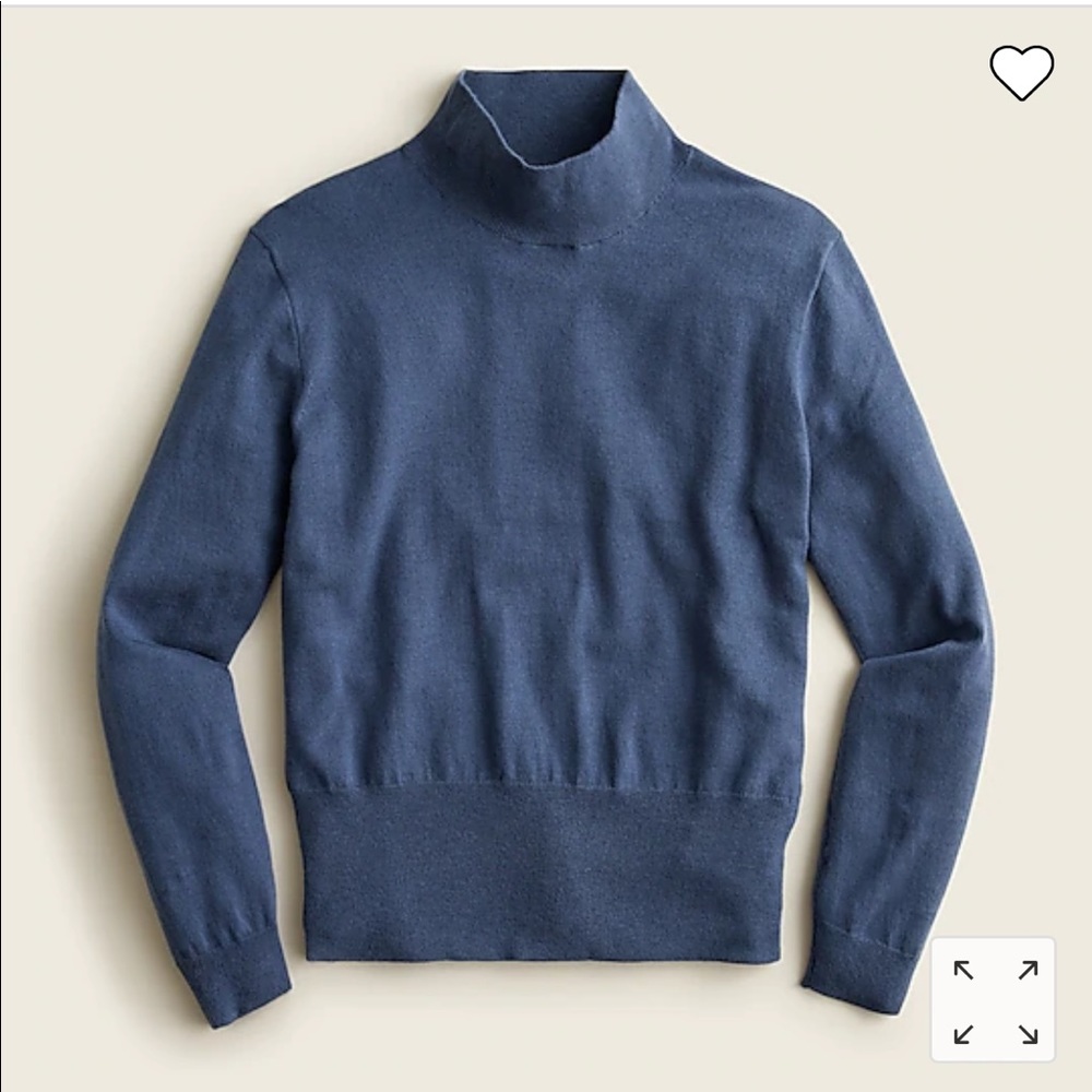 *LAST CHANCE* NWT JCrew Mockneck silk blend sweater with ribbed trim in Indigo